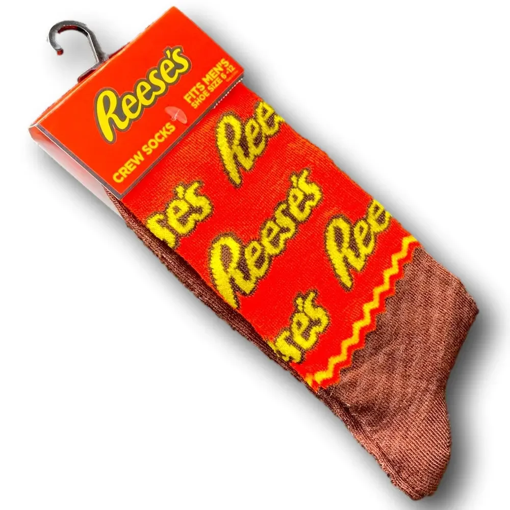 3/$20 Reese's Peanut Butter Cups Funny Novelty Crew Socks - NWT